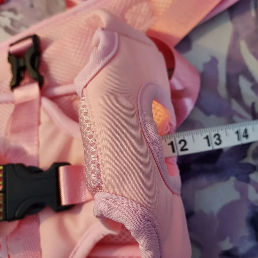 Slow Pet Front Dog Carrier Backpack Adjustable Wrap Around Hands Free Pink Small